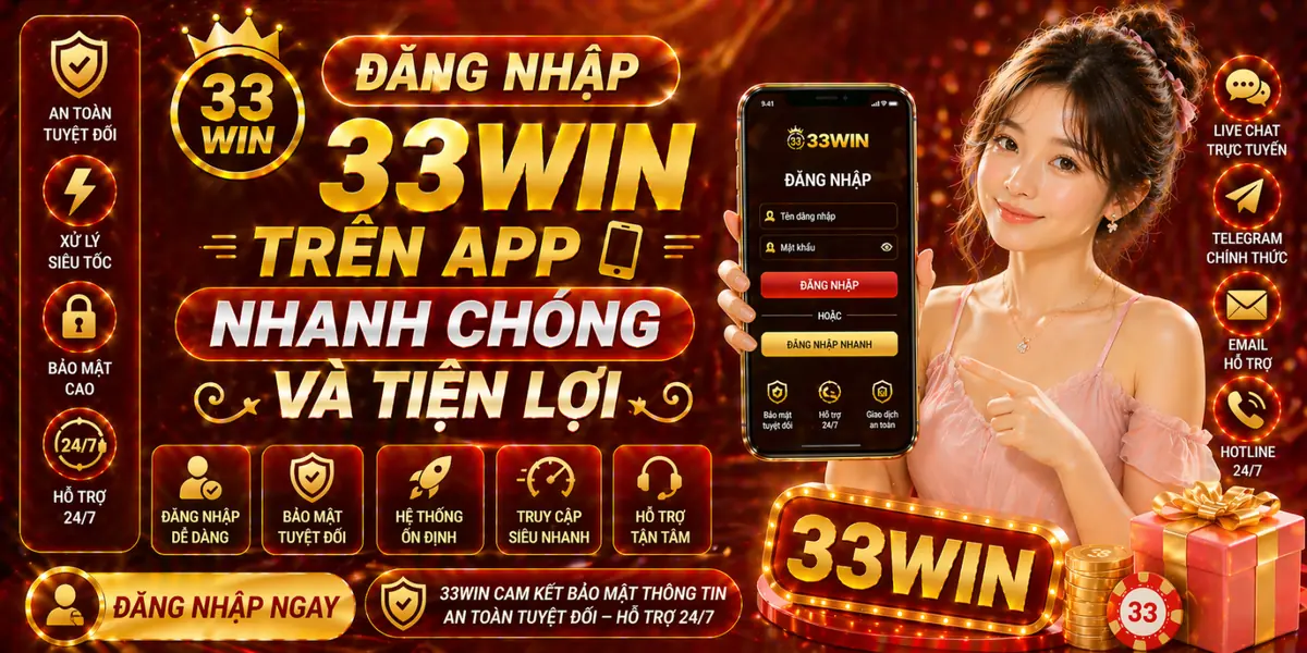 Đăng nhập 33Win trên app nhanh chóng và tiện lợi